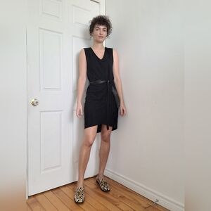 Rudsak Elegant Black Sleeveless Dress with leather inserts